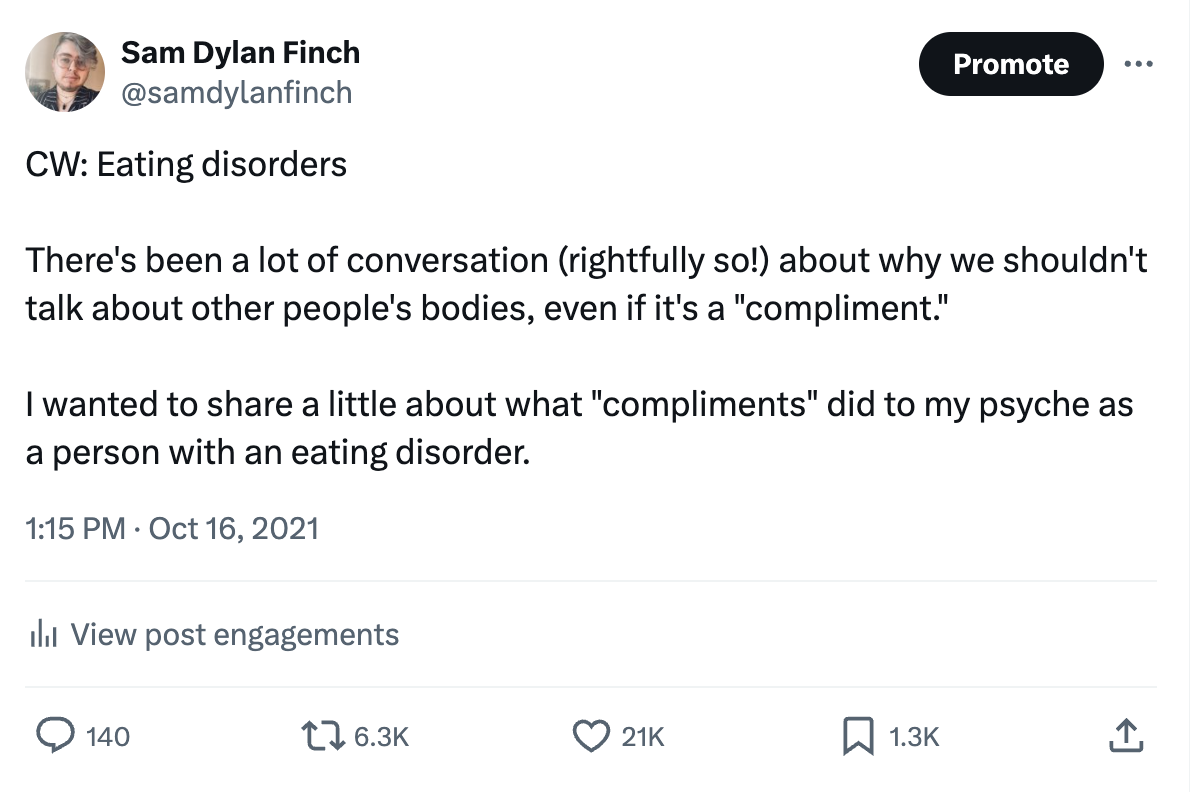 A clipped screenshot of the first tweet of the featured thread.